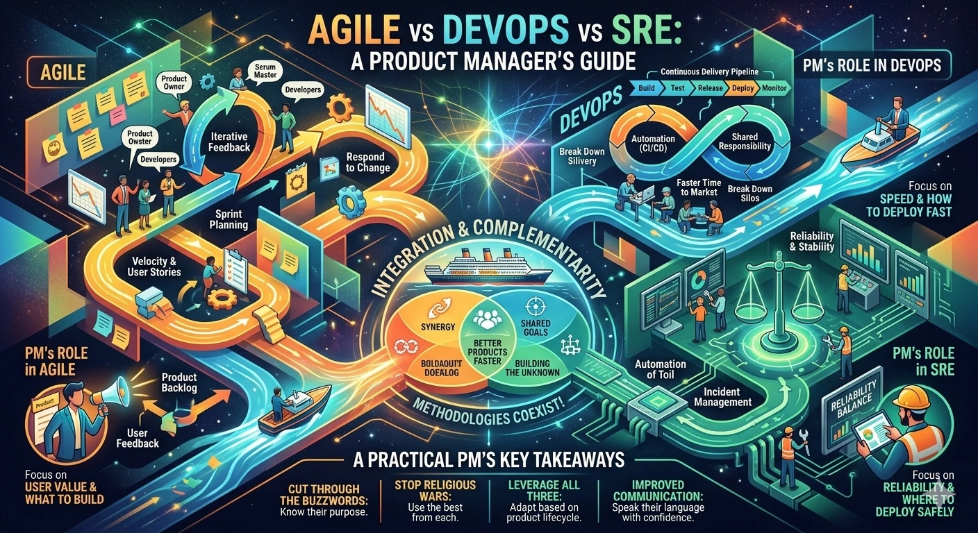 Agile vs DevOps vs SRE for Product Managers