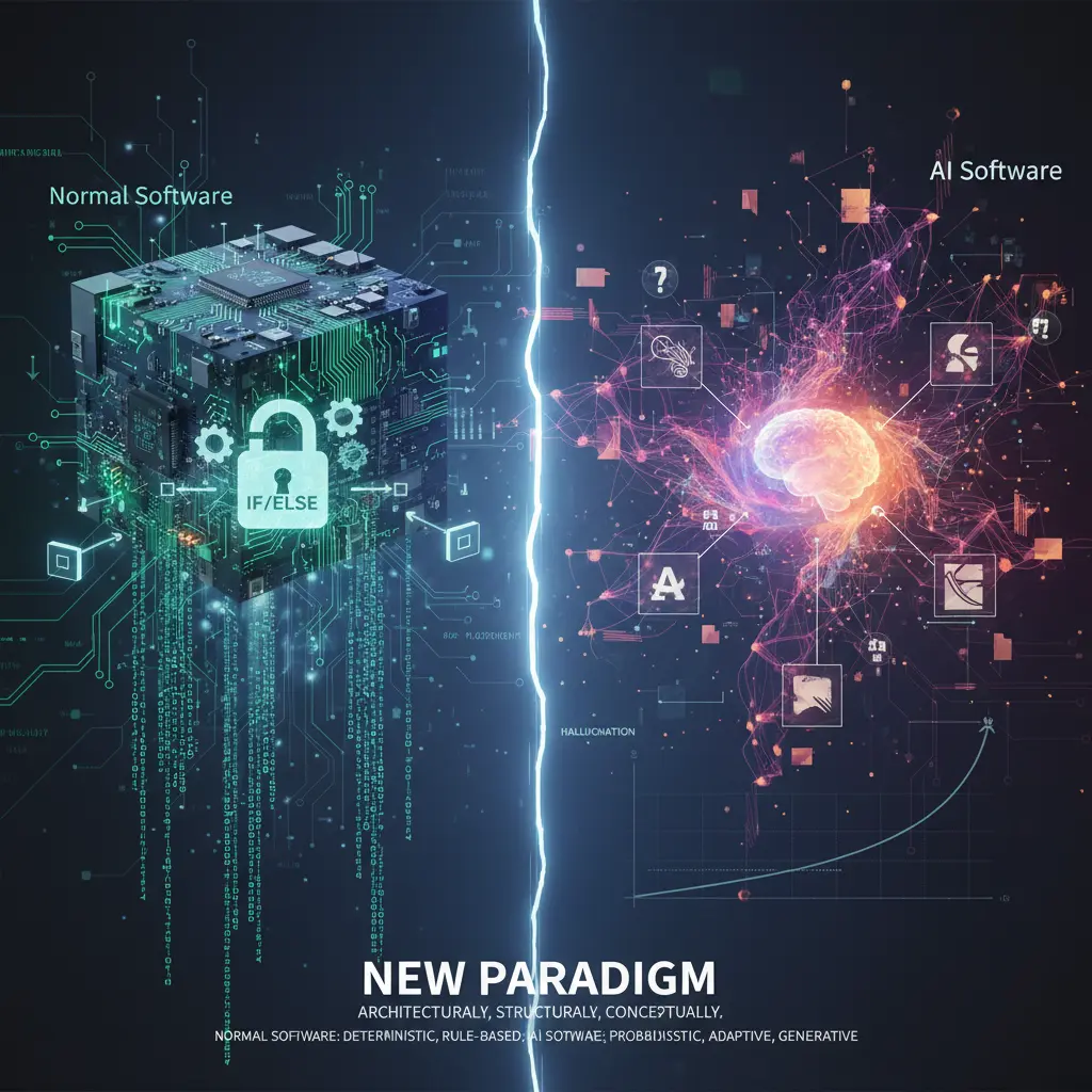 Normal Software vs AI Software Architecture: The Complete Comparison